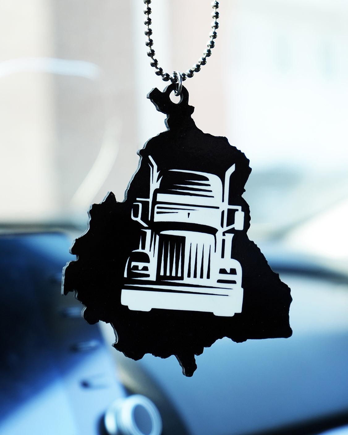 Punjab Map with truck car hanging