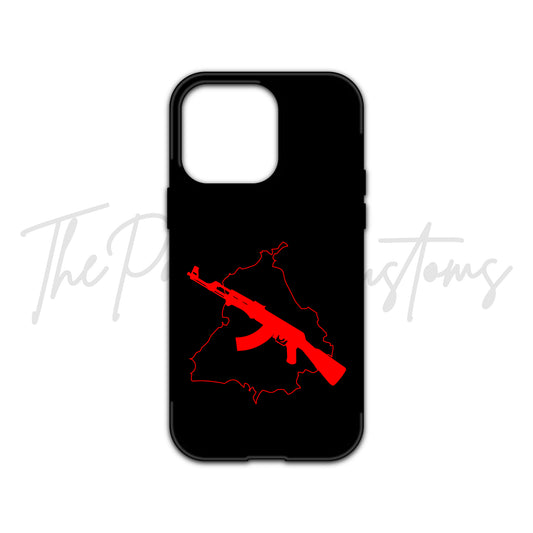 Punjab Map with Gun iphone Cover